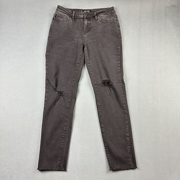 Judy Blue Jeans Womens 5 27 Faded Black Slim Fit Distressed Mid Rise Raw Hem* - Picture 1 of 16